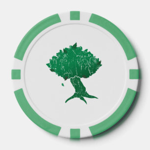 DAoC Hibernia Clay Poker Chips, Green Striping Edg Pokerchips