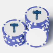 DAoC Midgard Clay Poker Chips, Blue Striping Edge Pokerchips (Stapel)