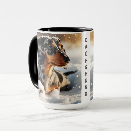 Dapfel Dackel Weihnachten Kaffee Tasse Cup (Vorderseite Links)