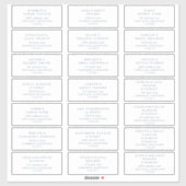 DAPHNE Blue White Wedding Guest Address Labels (Blatt)