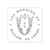 DAPHNE Blumenkautschuk Hochzeitsstift Rücksendeadr Gummistempel (Prägung)