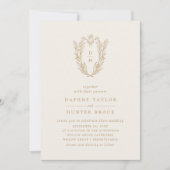 DAPHNE Classic Cream Gold Formal Foto Wedding Einladung (Vorderseite)