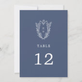 DAPHNE Dark Blue Minimal Wedding Tischnummern (Rückseite)