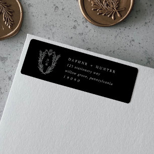DAPHNE Elegant Dark Black Rücksendeadressen-Aufkle