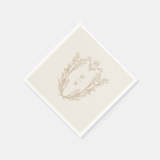 DAPHNE Elegante Cream Gold Klassische Hochzeit Serviette (Ecke)