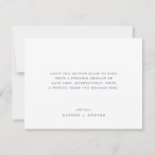 DAPHNE Flat Dark Blue Minimal einfaches Foto Hochz Dankeskarte (Rückseite)