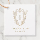 DAPHNE Gold White Wappen Einfache Hochzeit Vielen Geschenkanhänger (Vorderseite)