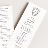 DAPHNE Greenery Schwarz-weiß Wappen Monogram Weddi Programm