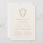 DAPHNE Minimal Creme Gold Einfache Probe Abendesse Einladung (Vorderseite)