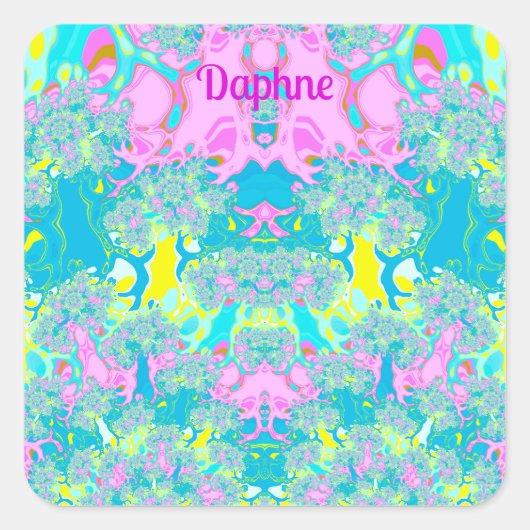 DAPHNE ~ PASTEL PERFEKTION ~ QUADRATISCHER AUFKLEBER (Vorderseite)
