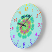 DAPHNE Personalisiert~Kaleidoskop Circles Fraktal  Große Wanduhr (Winkel)