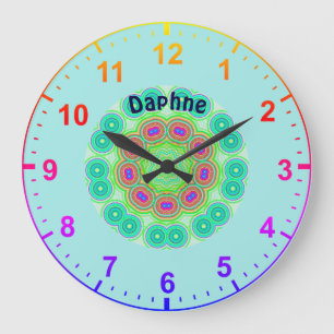 DAPHNE Personalisiert~Kaleidoskop Circles Fraktal Große Wanduhr