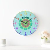 DAPHNE Personalisiert~Kaleidoskop Circles Fraktal  Große Wanduhr (Zuhause)