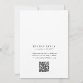 DAPHNE QR Code Schwarz-weiß Monogram Simple Weddin Einladung (Rückseite)