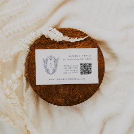 DAPHNE QR Code White Blue Navy Hochzeitskarten Begleitkarte