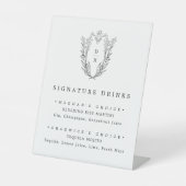 DAPHNE Schwarz-weißes einfaches Heiratssignaturget Sockelschild (Vorderseite)