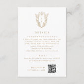 DAPHNE Simple Gold White Botanical Wedding Details Begleitkarte (Vorderseite)