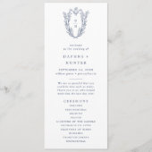DAPHNE White Blue Modern Simple Elegante Wedding Programm (Vorderseite)