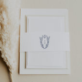 DAPHNE White Blue Moderne Elegante Hochzeit der Bl Einladungsbanderole