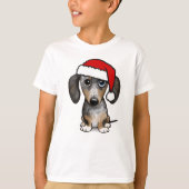 Daple Dackel Santa Dackel Hund Weihnachten T-Shirt (Vorderseite)