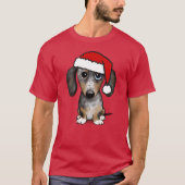 Daple Dackel Santa Dackel Hund Weihnachten T-Shirt (Vorderseite)