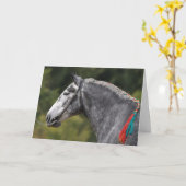 Daple grau Percheron Pferdegeburtstag Karte (Gelbe Blume)