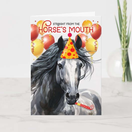 Daple Gray Horse Funny Geburtstag Karte (Vorderseite)