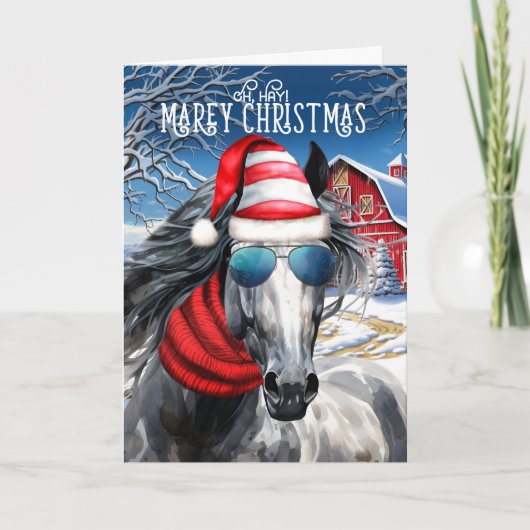 Daple Gray Horse Funny MARE Weihnachten (Vorderseite)