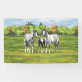 Daple Gray Pinto Paint Horses In Summer Pasta Banner (Horizontal)