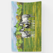 Daple Gray Pinto Paint Horses In Summer Pasta Banner (Vertikal)