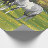 Daple Gray Pinto Paint Horses In Summer Pasta Geschenkpapier (Ecke)