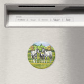 Daple Gray Pinto Paint Horses In Summer Pasta Magnet (In Situ (Geschirrspüler))