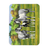 Daple Gray Pinto Paint Horses In Summer Pasta Magnet (Vertikal)