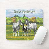 Daple Gray Pinto Paint Horses In Summer Pasta Mousepad (Mit Mouse)