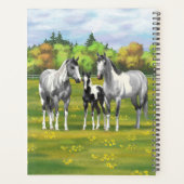 Daple Gray Pinto Paint Horses In Summer Pasta Planer (Rückseite)