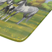Daple Gray Pinto Paint Horses In Summer Pasta Schneidebrett (Ecke)