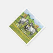 Daple Gray Pinto Paint Horses In Summer Pasta Serviette (Ecke)