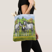 Daple Gray Pinto Paint Horses In Summer Pasta Tasche (Von Nahem)