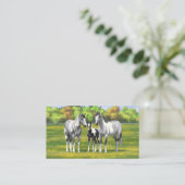 Daple Gray Pinto Paint Horses In Summer Pasta Visitenkarte (Stehend Vorderseite)