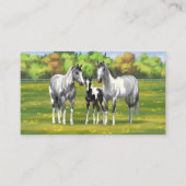 Daple Gray Pinto Paint Horses In Summer Pasta Visitenkarte (Vorderseite)