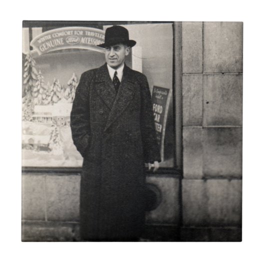 Dapper 1930er Mann Foto Fliese (Vorderseite)