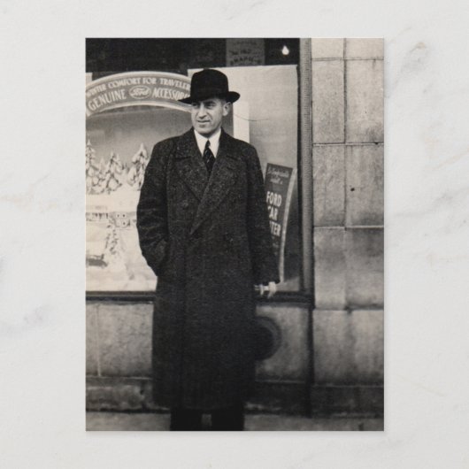 Dapper 1930er Mann Foto Postkarte (Vorderseite)