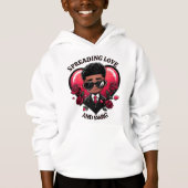 Dapper African American Boy mit Rose Valentine Hoodie (Vorderseite)