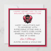 Dapper African American Boy Red Heart Valentine Karte (Rückseite)
