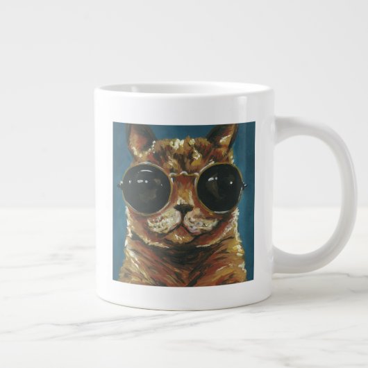 Dapper Animal | Kitty in Sonnenbrille Jumbo-Tasse (Rechts)
