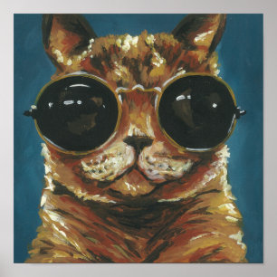 Dapper Animal   Kitty in Sonnenbrille Poster