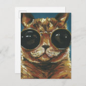 Dapper Animal | Kitty in Sonnenbrille Postkarte (Vorne/Hinten)