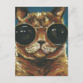 Dapper Animal | Kitty in Sonnenbrille Postkarte (Vorderseite)