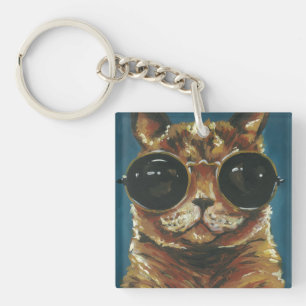 Dapper Animal   Kitty in Sonnenbrille Schlüsselanhänger
