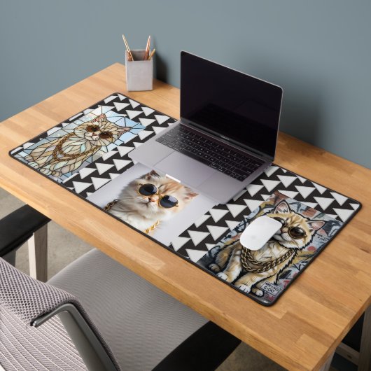 Dapper Animal | Kitty In Sunglasse  – Personalized Schreibtischunterlage (Büro 2)